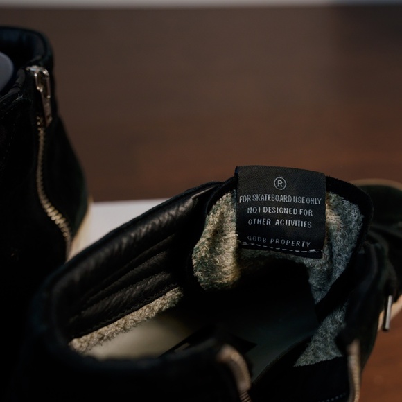 GOLDEN GOOSE Golden Goose Black Suede Leather Slide High Top Sneaker Size 39 / 8 - Picture 9 of 12